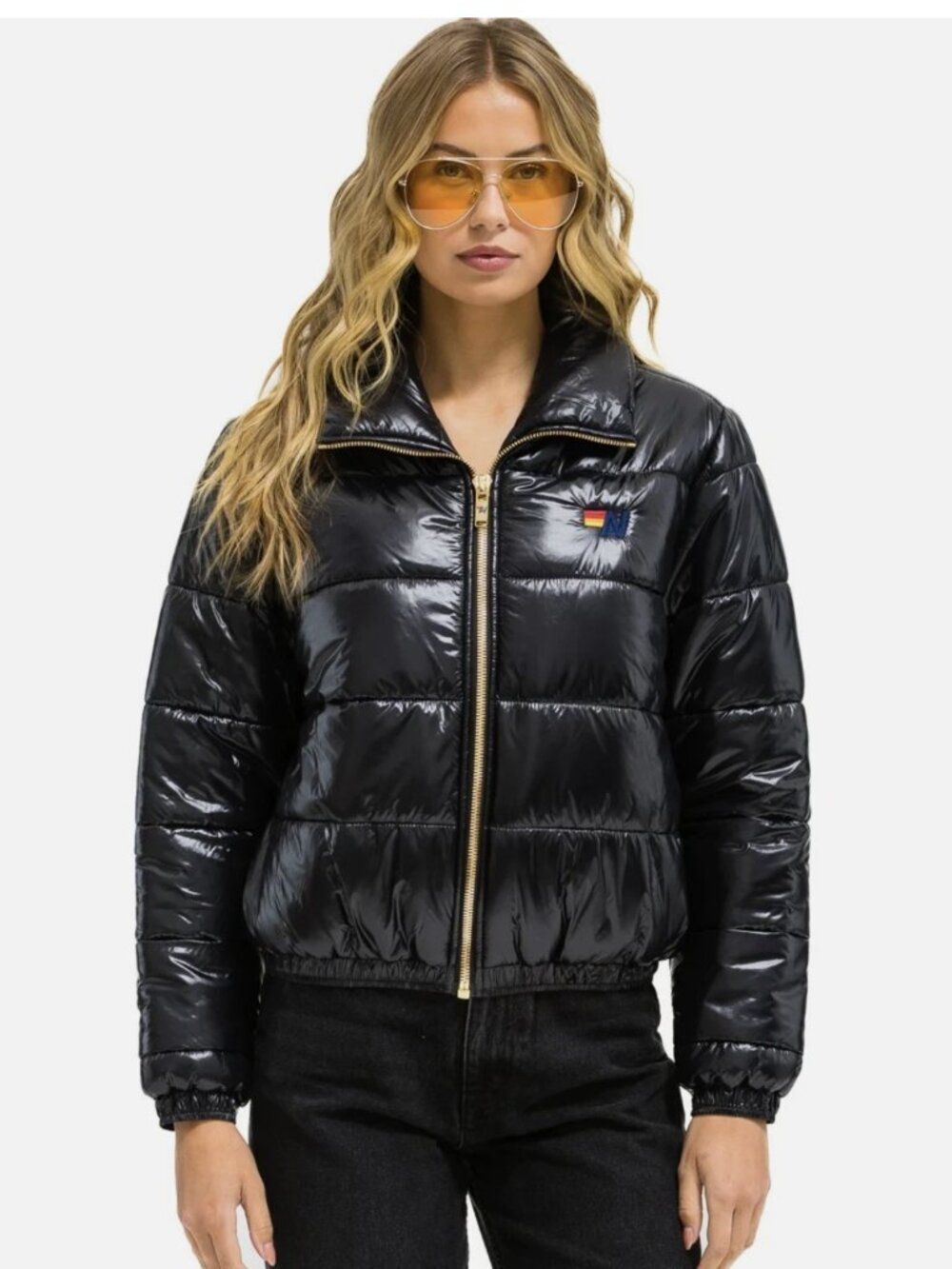 Aviator Nation Bolt Luxe Apres Puffer Jacket Black S